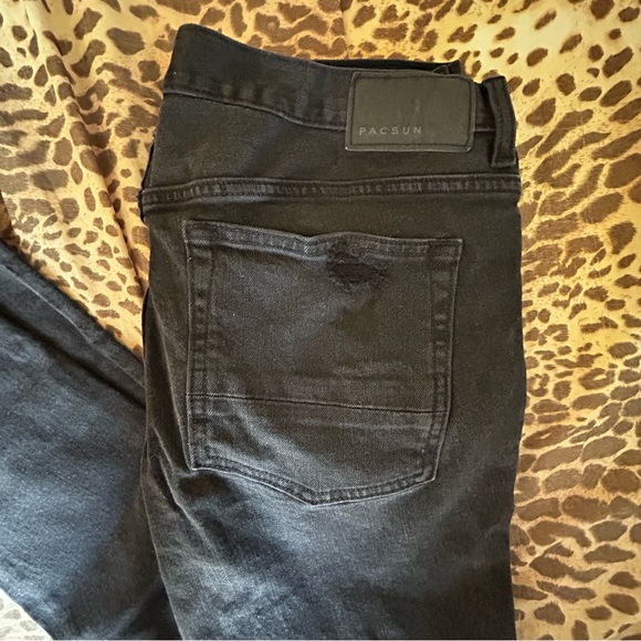 PacSun Men's Black Ripped Skinny Jeans 34x32 - Picture 4 of 5